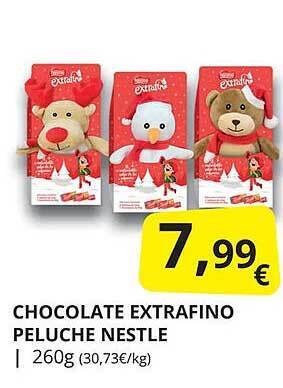 Supermercados MAS Chocolate extrafino peluche nestle oferta
