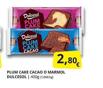 Plum cake cacao o marmol dulcesol