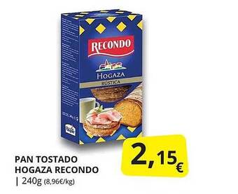 Supermercados MAS Pan tostado hogaza recondo oferta