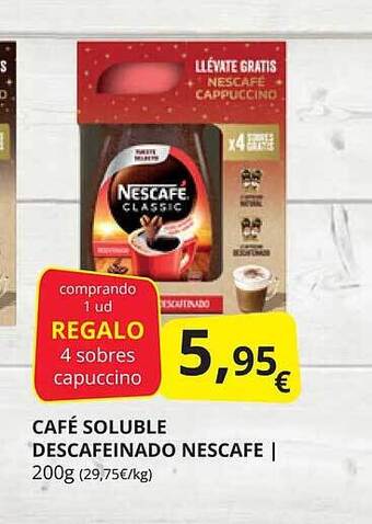 Supermercados MAS Café soluble descafeinado nescafe oferta