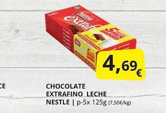 Supermercados MAS Chocolate extrafino leche nestle oferta