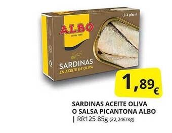 Supermercados MAS Sardinas aceite oliva o salsa picantona albo oferta