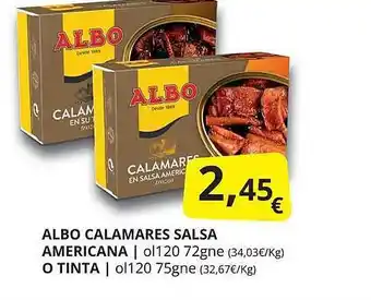 Supermercados MAS Albo calamares salsa americana o tinta oferta