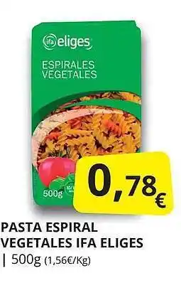 Supermercados MAS Pasta espiral vegetales ifa eliges oferta