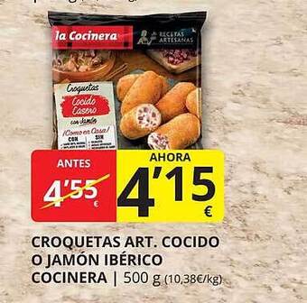 Supermercados MAS Croquetas art. cocido o jamón ibérico cocinera oferta