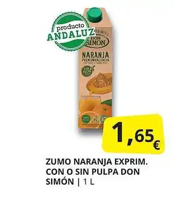 Supermercados MAS Zumo naranja exprim. con o sin pulpa don simón oferta