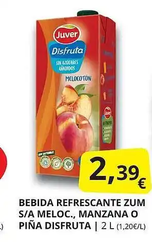 Supermercados MAS Bebida refrescante zumo s a meloc. manzana o piña disfruta oferta