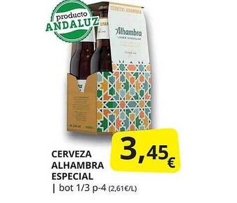 Supermercados MAS Cerveza alhambra especial oferta