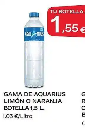 Supermercados MAS Gama de aquarius limón o naranja botella oferta