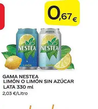 Supermercados MAS Gama nestea limón o limón sin azúcar lata oferta