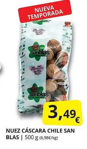 Supermercados MAS Nuez cáscara chile san blas oferta