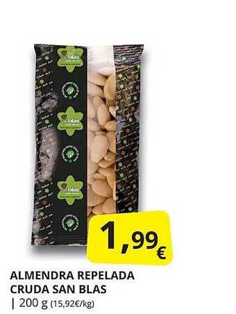 Supermercados MAS Almendra repelada cruda san blas oferta
