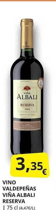 Supermercados MAS Vino valdepeñas viña albali reserva oferta