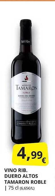 Supermercados MAS Vino rib. duero altos tamaron roble oferta
