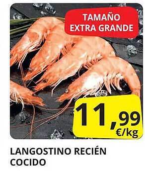 Supermercados MAS Langostino recién cocido oferta