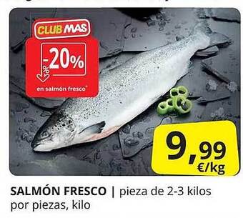Supermercados MAS Salmón fresco oferta