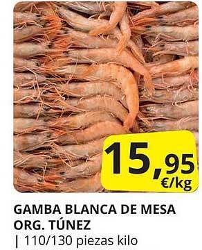 Supermercados MAS Gamba blanca de mesa org túnez oferta