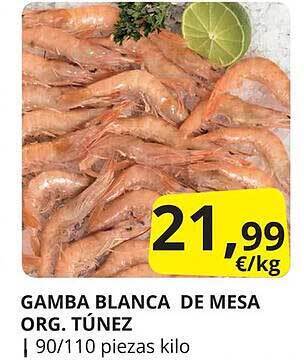 Supermercados MAS Gamba blanca de mesa org. túnez oferta