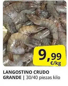Supermercados MAS Langostino crudo grande oferta