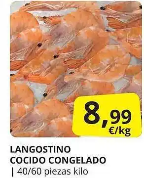 Supermercados MAS Langostino cocido congelado oferta