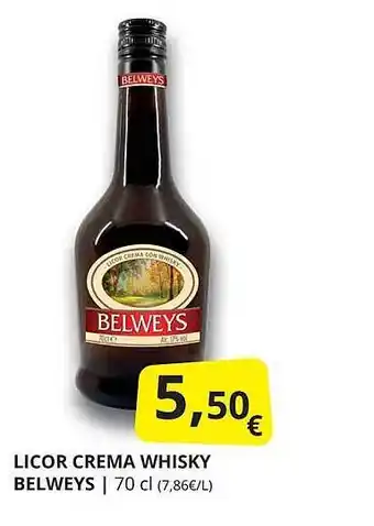 Supermercados MAS Licor crema whisky belweys oferta