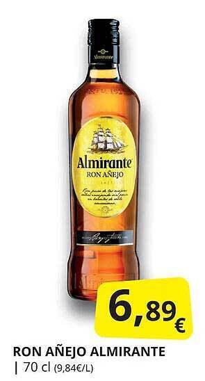 Supermercados MAS Ron añejo almirante oferta