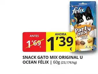 Supermercados MAS Snackk gato mix original u ocean félix oferta