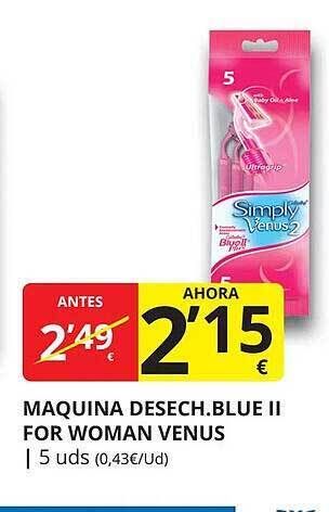 Maquina desech. blue ii for woman venus