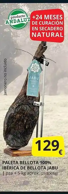 Supermercados MAS Paleta bellota 100% ibérica de bellota jabu oferta