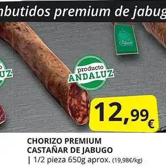 Supermercados MAS Chorizo premium castañar de jabugo oferta