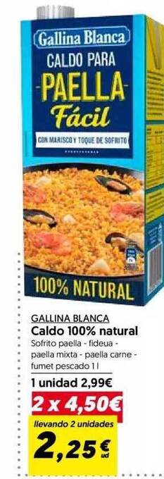 Hiper Usera Gallina blanca caldo 100% natural oferta