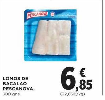 Hipercor Lomos de bacalao pescanova oferta