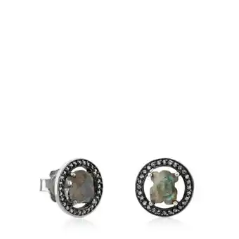 Tous Pendientes de plata pavonada con labradorita y diamante camille oferta