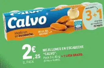 E.Leclerc "Calvo" Mejillones En Escabeche 3 x 40g oferta