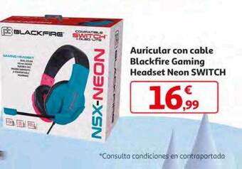 Alcampo Auricular con cable blackfire gaming headset neon switch oferta