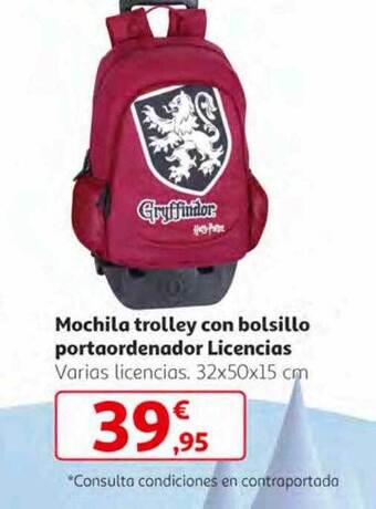 Alcampo Mochila trolley con bolsillo portaordenador licencias oferta
