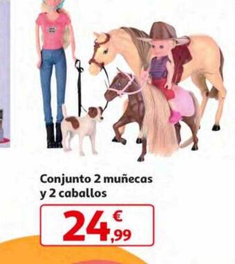 Alcampo Conjunto 2 muñecas y 2 caballos oferta
