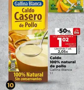 Dia -50% la 2a unidad caldo 100% natural de pollo oferta