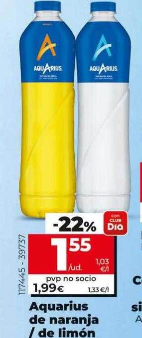 Dia Aquarius de naranja de limón oferta