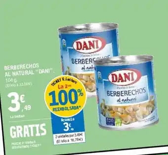 E.Leclerc "Dani" Berberechos Al Natural 104g oferta