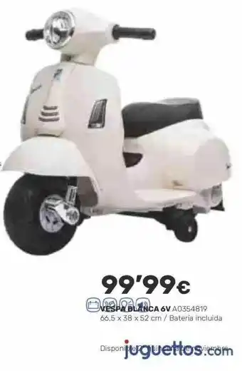 Juguettos Vespa blanca 6v oferta