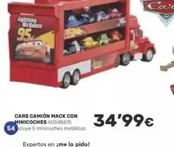 Juguettos Cars camión mack con minicoches oferta