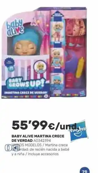 Juguettos Baby alive martina crece de verdad oferta
