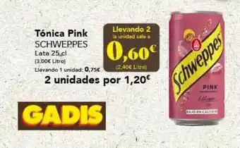 Gadis Tónica pink schweppes oferta