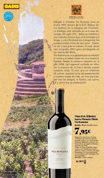 Gadis Vino d.o. ribeira sacra mencia tinto via remana oferta