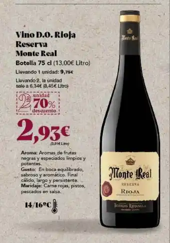 Vino d.o. rioja reserva monte real