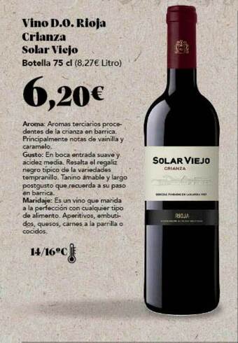 Gadis Vino d.o. rioja crianza solar viejo oferta