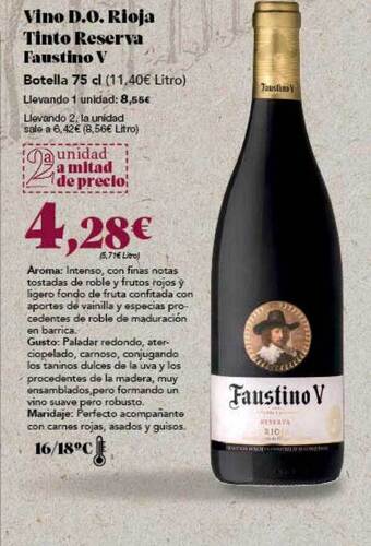 Gadis Vino d.o. rioja tinto reserva faustino v oferta