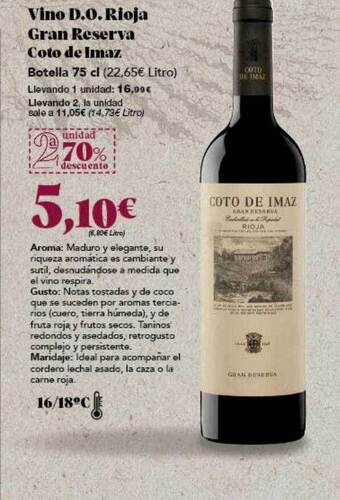 Gadis Vino d.o. rioja gran reserva coto de imaz oferta