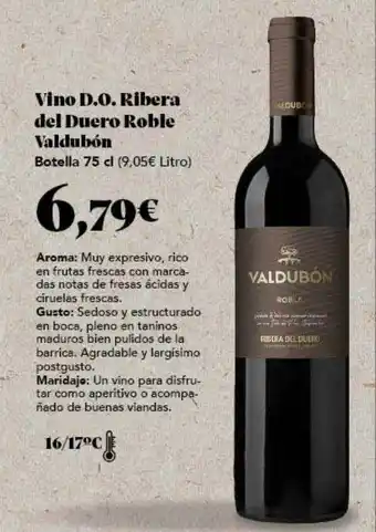 Gadis Vino d.o. ribera del duero roble valdubón oferta